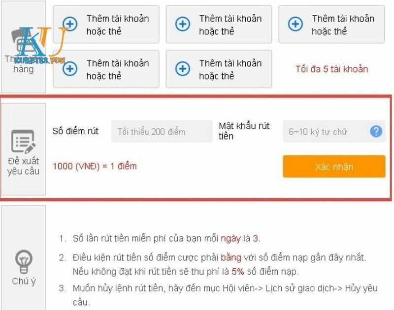 Hướng dẫn cách rút tiền Kubet trên máy tính